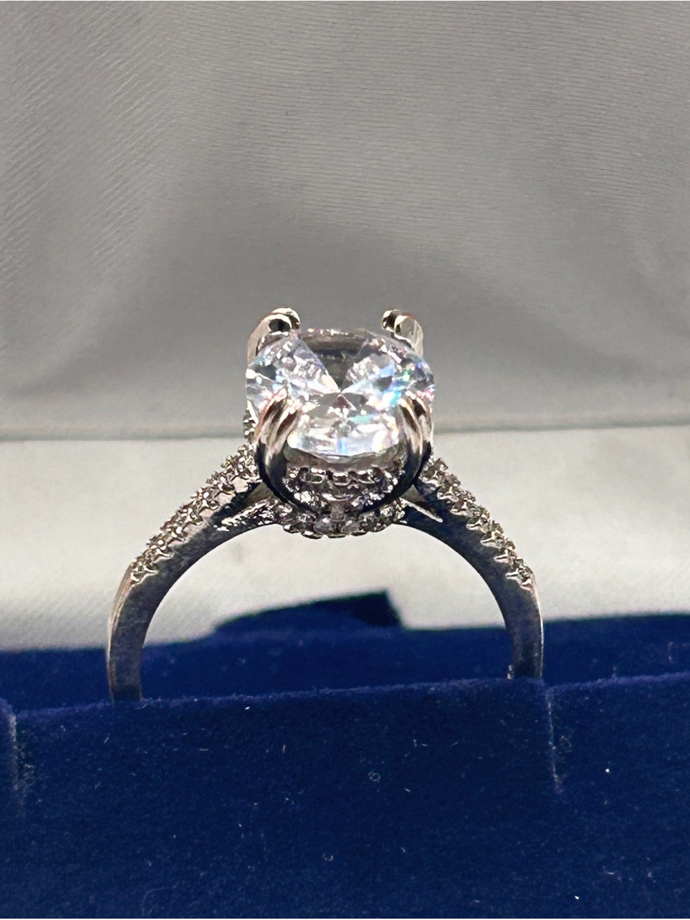 Solitaire 4 Carat Cocktail CZ Diamond Ring Sz 9 - Picture 10 of 16